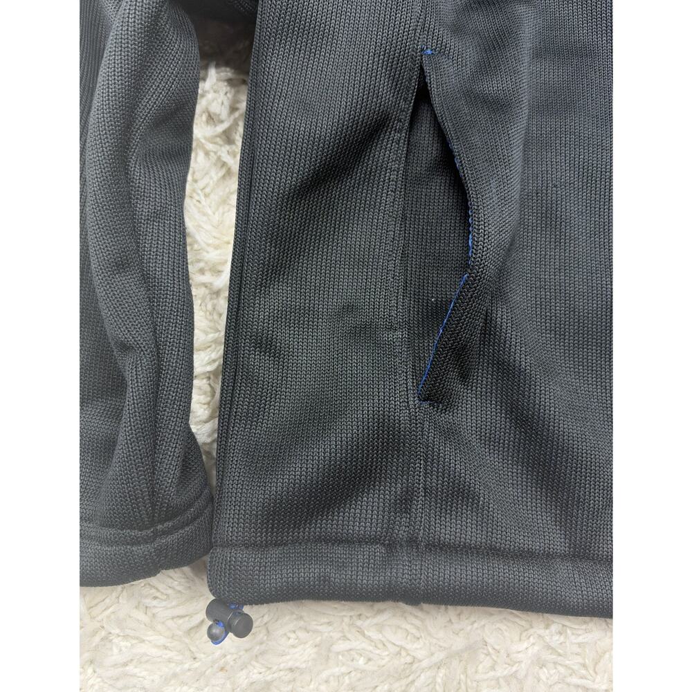 New Balance Fleece Lined Hoodie Jacket Mens XL Black Blue Full Zip Sweater Knit - Picture 3 of 10